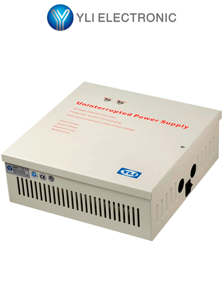 YLI YP902123 - Fuente de Energía para Control de Acceso con Gabinete: Incluye Relevador NO/NC, Protección contra Cortocircuitos y Soporte para Batería de Respaldo YLI YP902123 - Fuente de Energía para Control de Acceso con Gabinete: Incluye Relevador NO/NC, Protección contra Cortocircuitos y Soporte para Batería de Respaldo